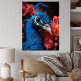 Teal Peacock Portrait Vibrant - Peacock Wall Decor