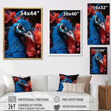 Teal Peacock Portrait Vibrant - Peacock Wall Decor