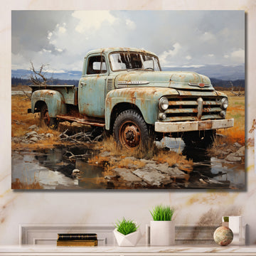 Pickup Truck Atmospheric Impressionism I - Pickup Truck Canvas Wall Art