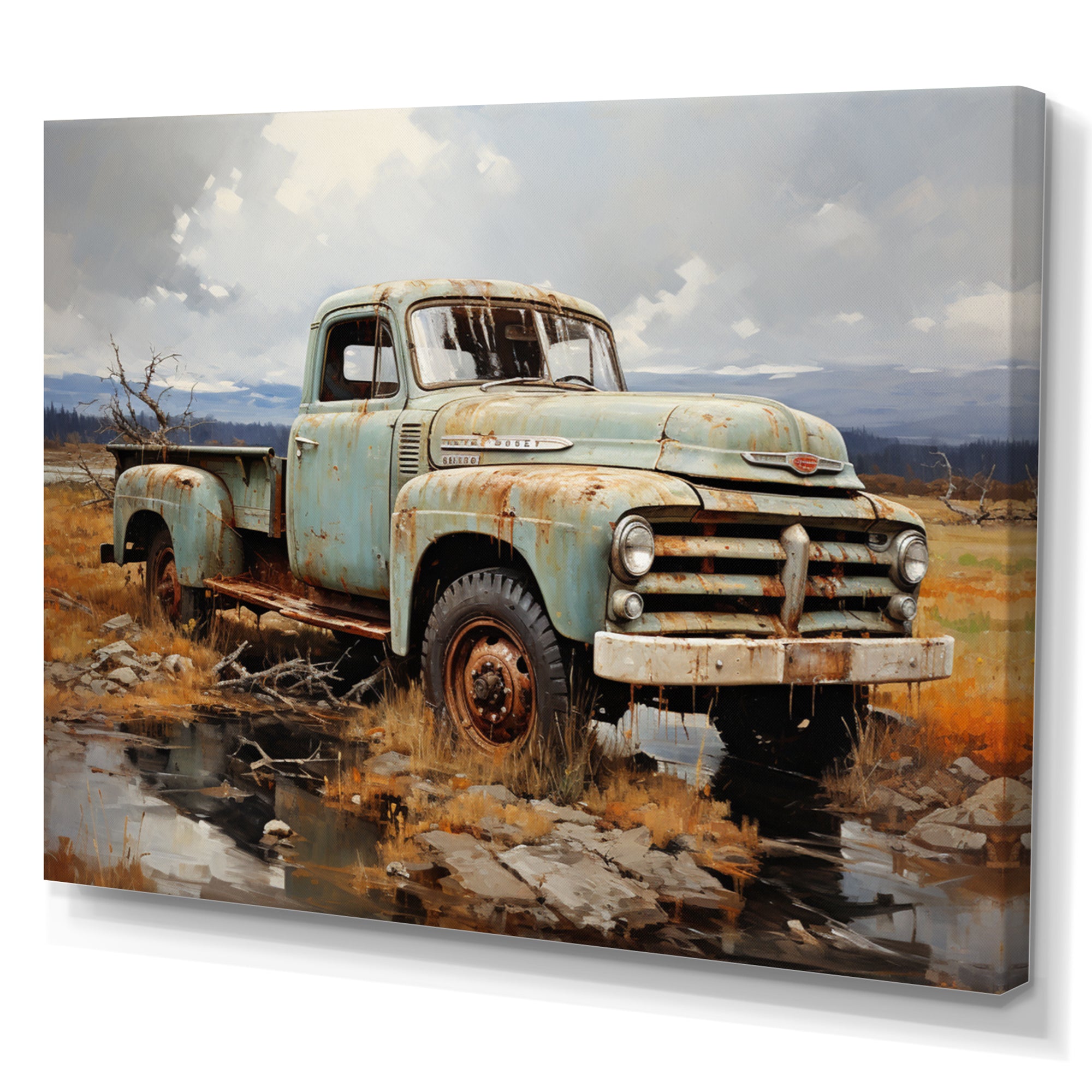 Pickup Truck Atmospheric Impressionism I - Pickup Truck Canvas Wall Art