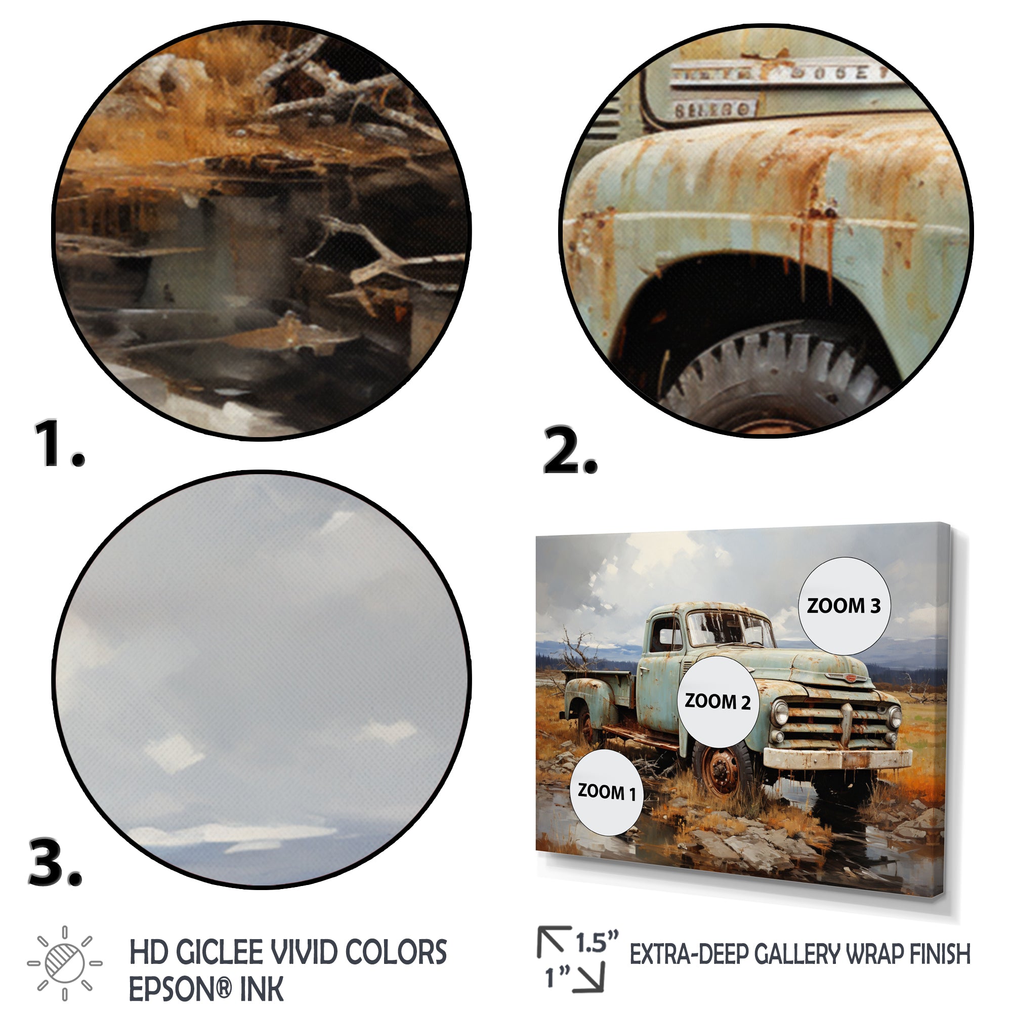 Pickup Truck Atmospheric Impressionism I - Pickup Truck Canvas Wall Art