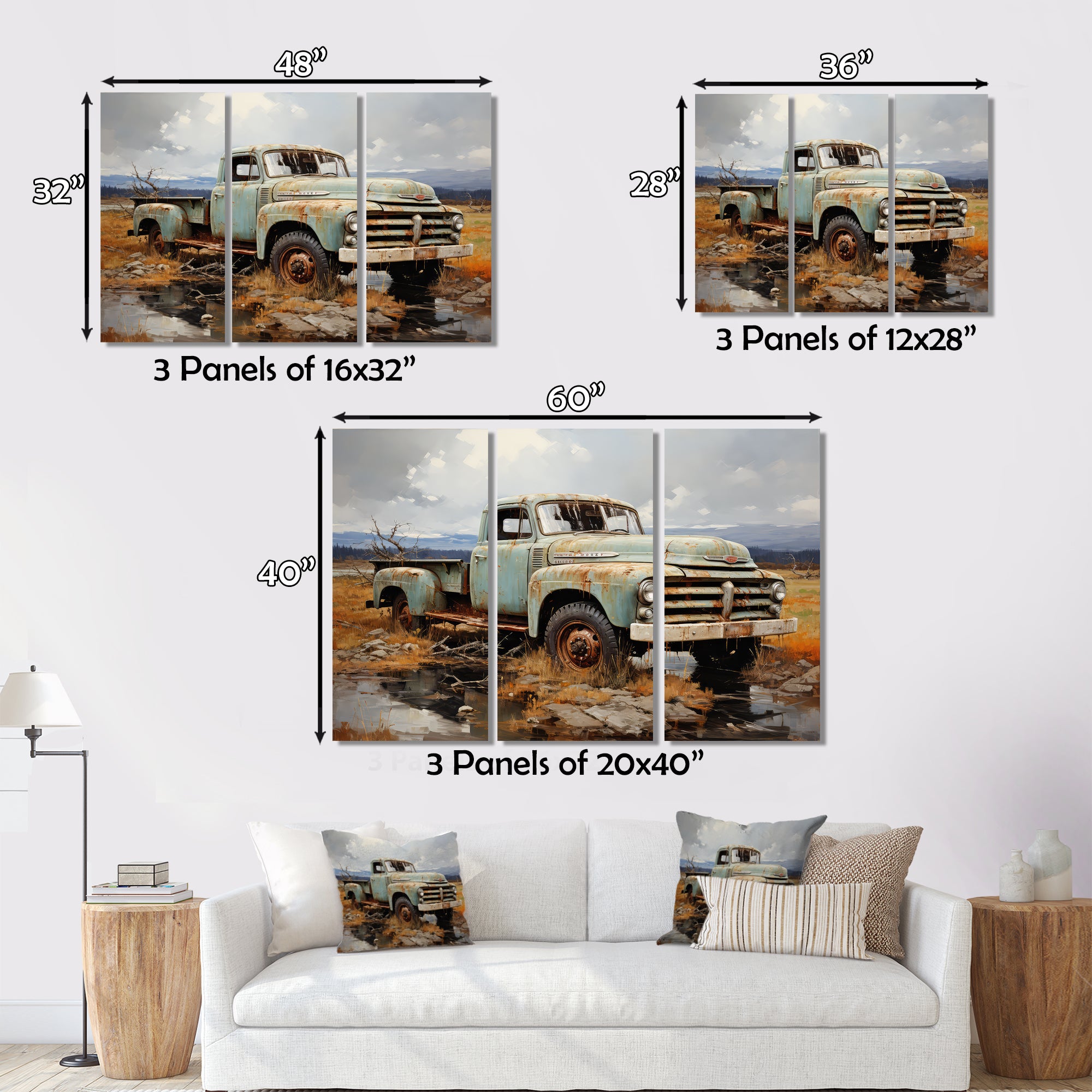 Pickup Truck Atmospheric Impressionism I - Pickup Truck Canvas Wall Art