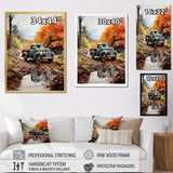 Orange Pickup Truck Autumn Symphony - Pickup Truck Canvas Wall Art