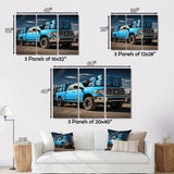 Teal Pickup Truck Cargo Carrier - Pickup Truck Canvas Wall Art