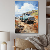 Pickup Truck Coastal Harmony - Pickup Truck Canvas Wall Art