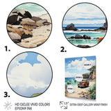 Coral Pickup Truck Coastal Retreat - Pickup Truck Canvas Wall Art