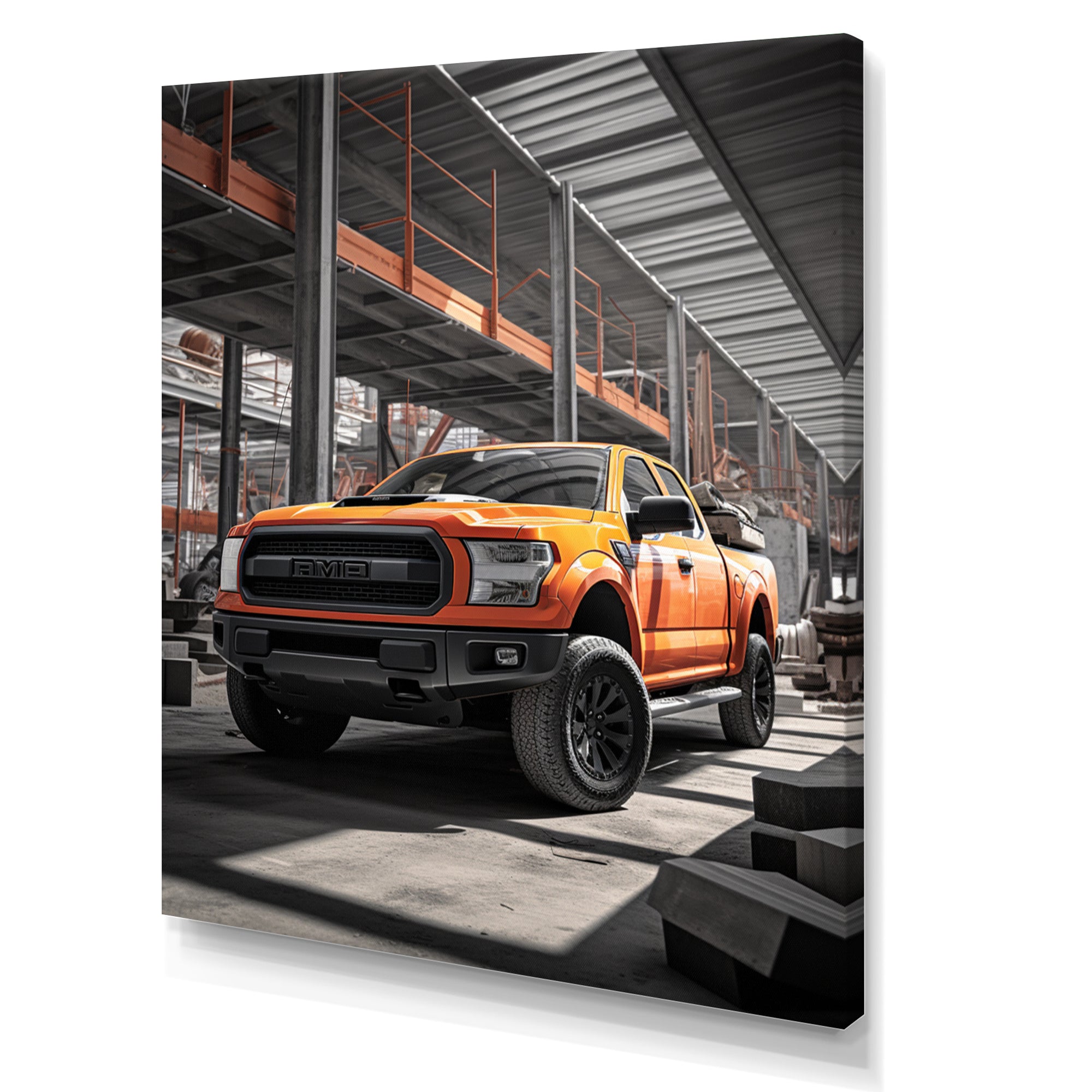 Pickup Truck Construction Chronicles I - Pickup Truck Canvas Wall Art