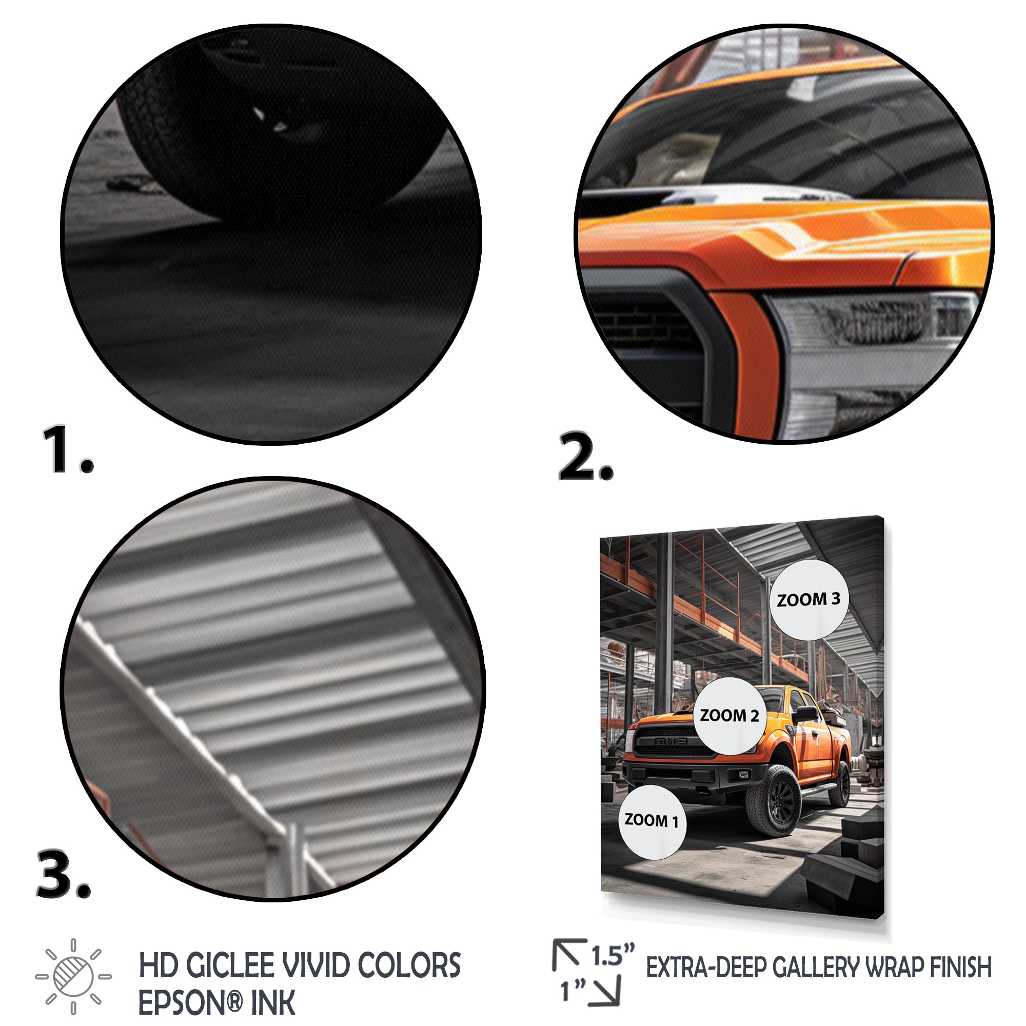 Pickup Truck Construction Chronicles I - Pickup Truck Canvas Wall Art