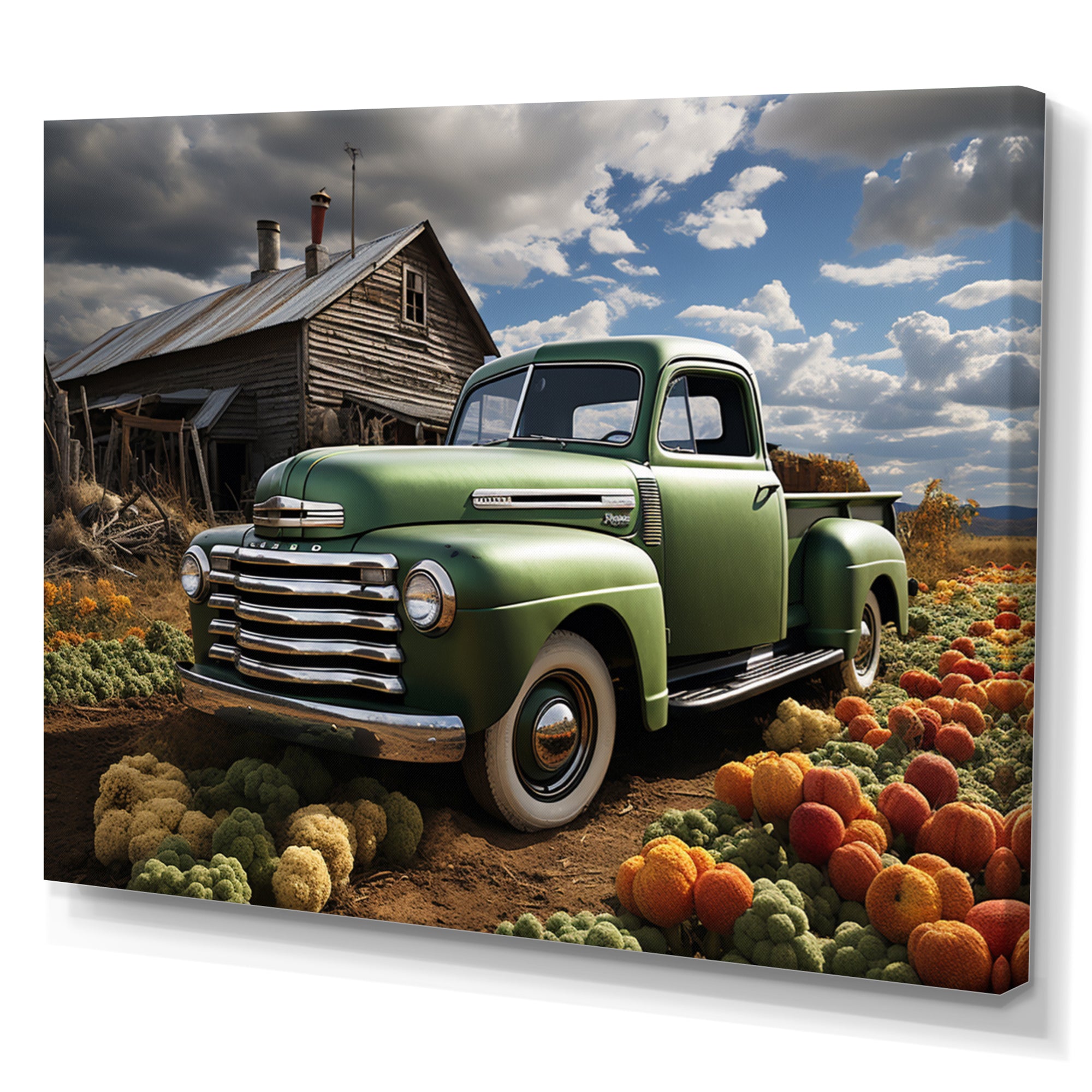 Pickup Truck Country Charm I - Pickup Truck Canvas Wall Art