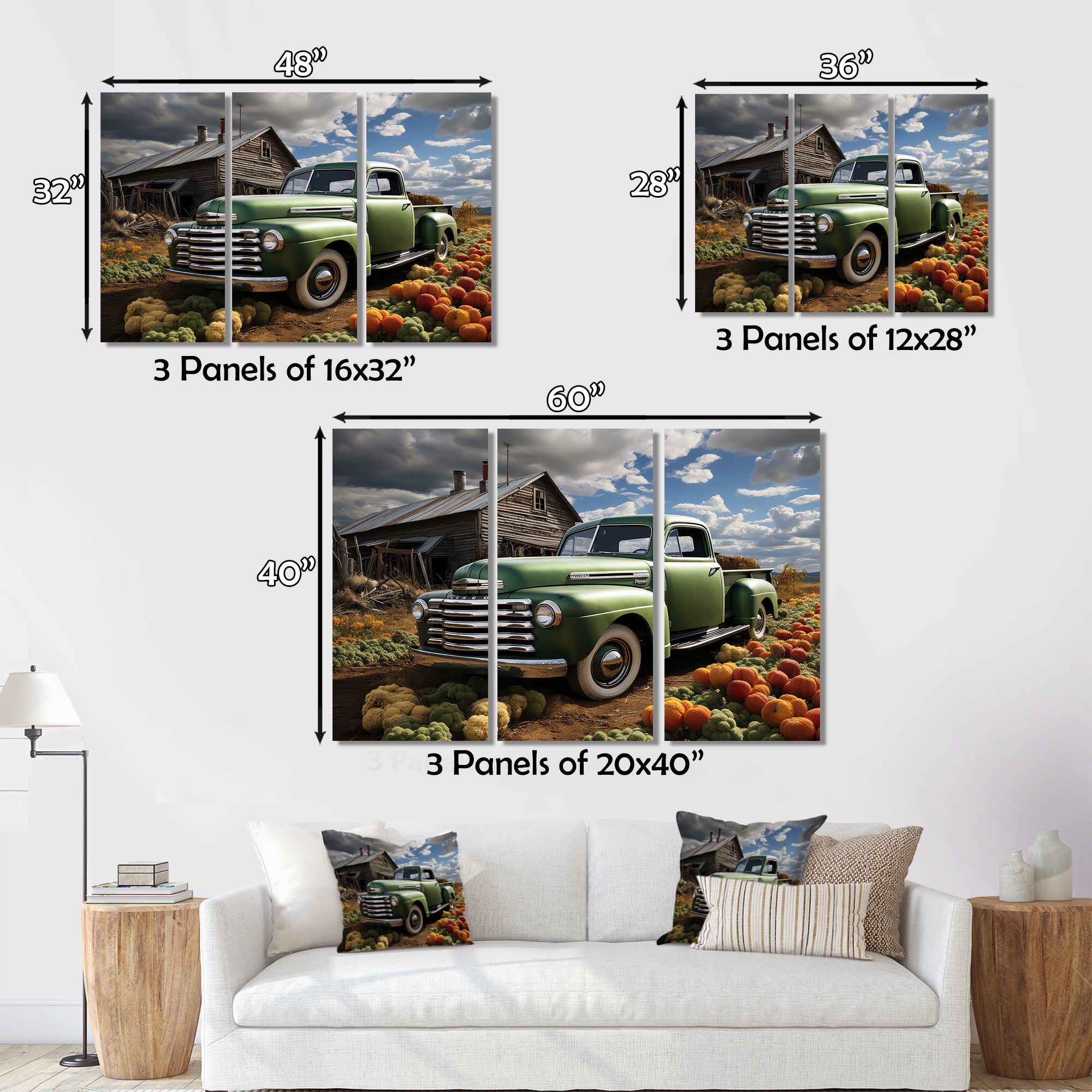 Pickup Truck Country Charm I - Pickup Truck Canvas Wall Art