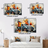 Pickup Truck Geometric Abstraction I - Pickup Truck Canvas Wall Art