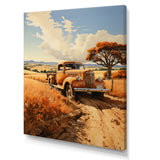 Yellow Pickup Truck Golden Fields I - Pickup Truck Canvas Wall Art