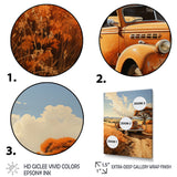 Yellow Pickup Truck Golden Fields I - Pickup Truck Canvas Wall Art