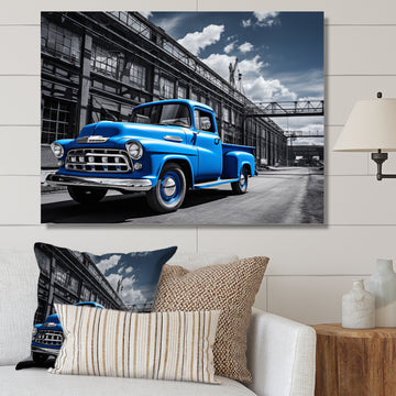 Blow Pickup Truck Industrial Drive - Pickup Truck Canvas Wall Art