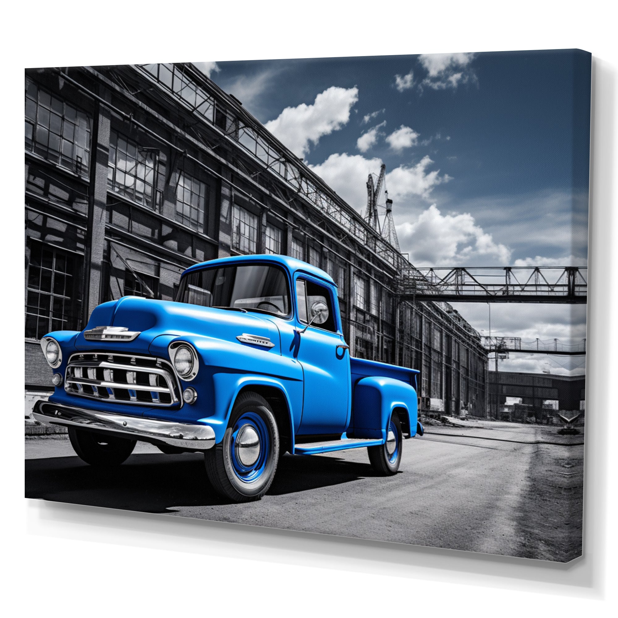 Blow Pickup Truck Industrial Drive - Pickup Truck Canvas Wall Art
