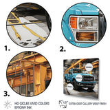 Teal Pickup Truck Industrial Drive - Pickup Truck Canvas Wall Art