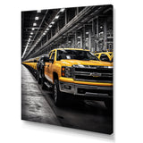 Yellow Pickup Truck Industrial Icons - Pickup Truck Canvas Wall Art