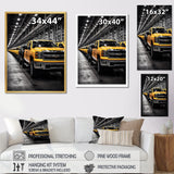 Yellow Pickup Truck Industrial Icons - Pickup Truck Canvas Wall Art