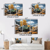 Green Pickup Truck Landscape Adventurers - Pickup Truck Canvas Wall Art