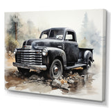 Grey Minimalist Pickup - Pickup Truck Canvas Wall Art