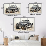 Minimalist Pickup Truck Monochrome - Pickup Truck Canvas Wall Art