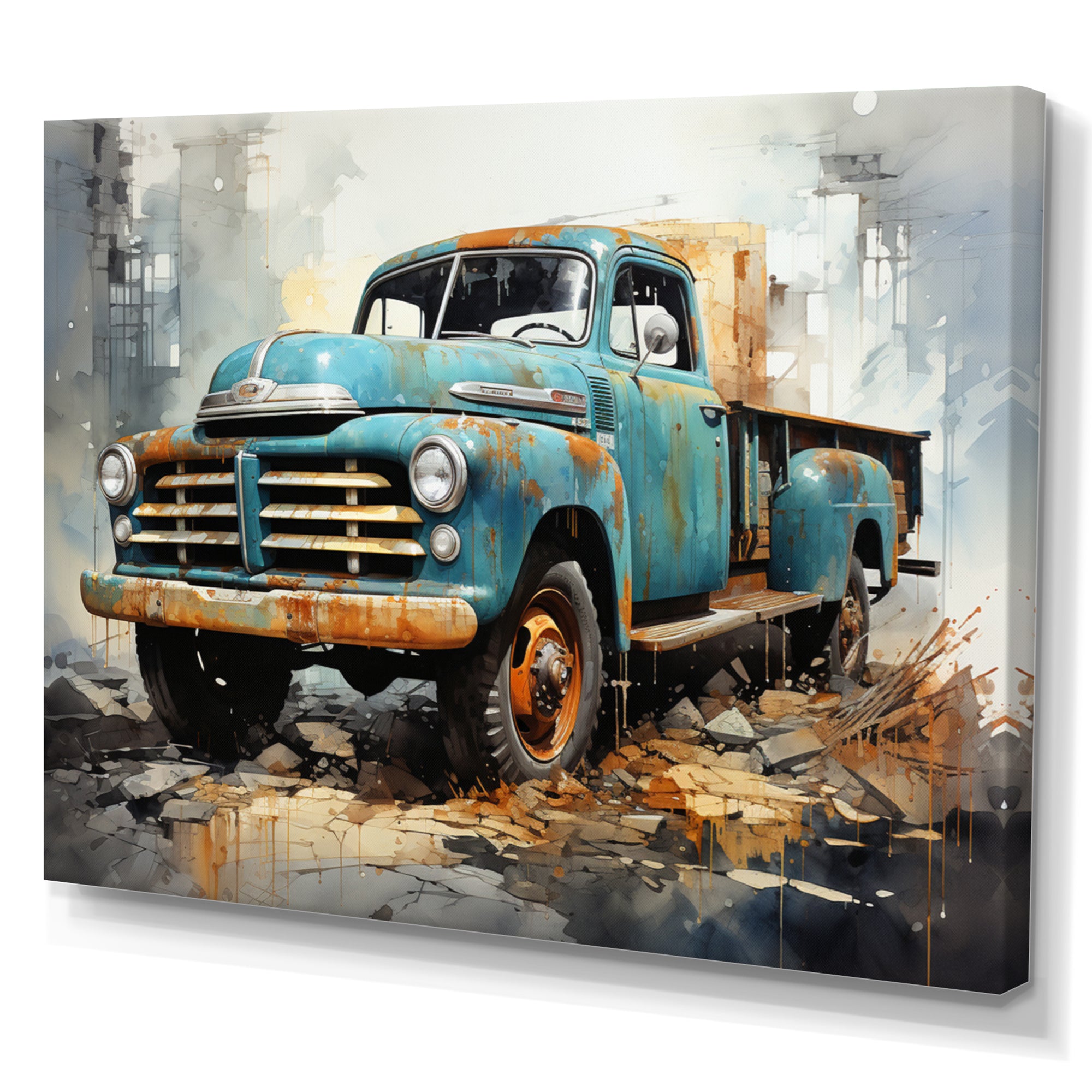 Vintage Pickup Truck - Pickup Truck Canvas Wall Art