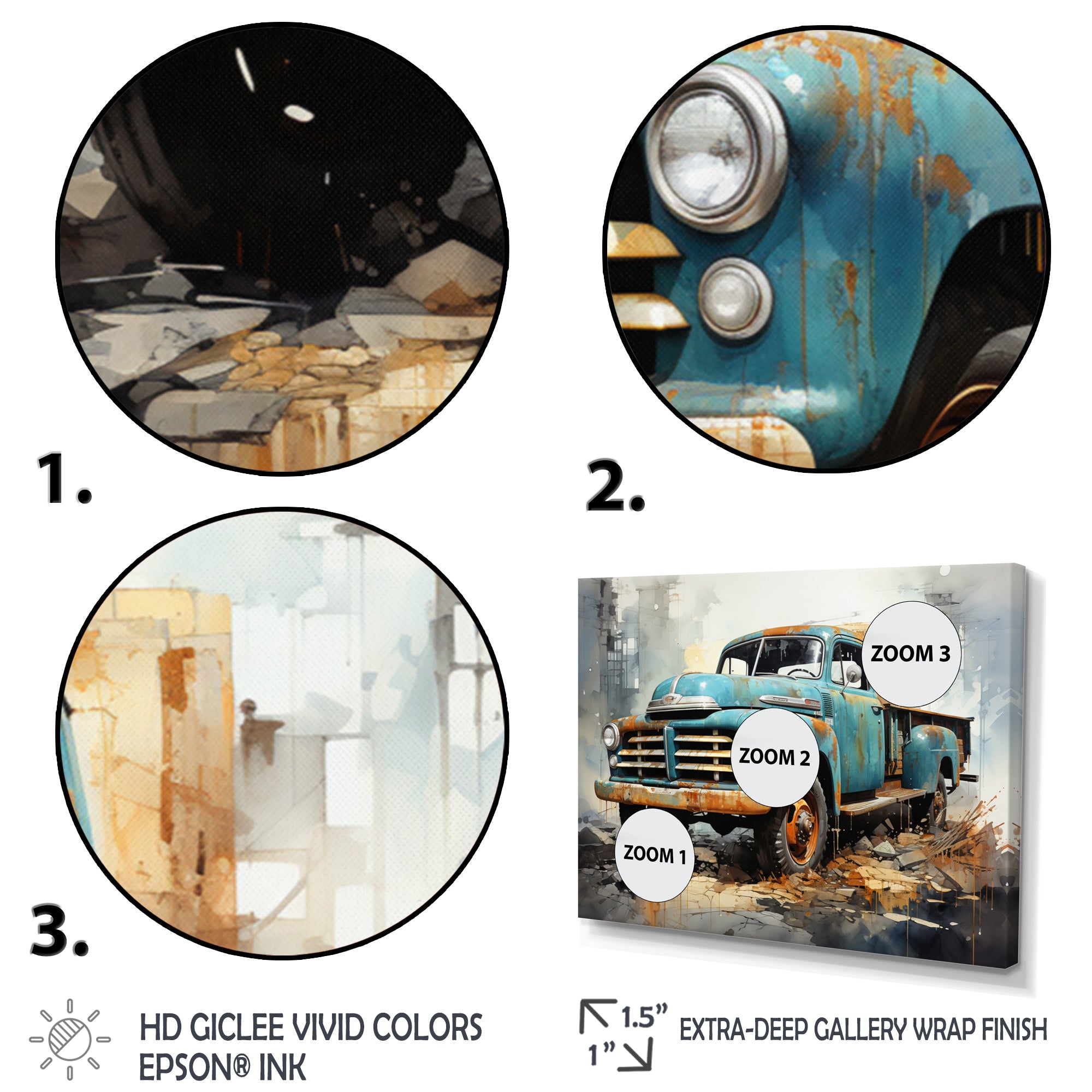 Vintage Pickup Truck - Pickup Truck Canvas Wall Art