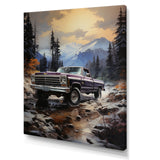 Pickup Truck Mountain Majesty - Pickup Truck Canvas Wall Art