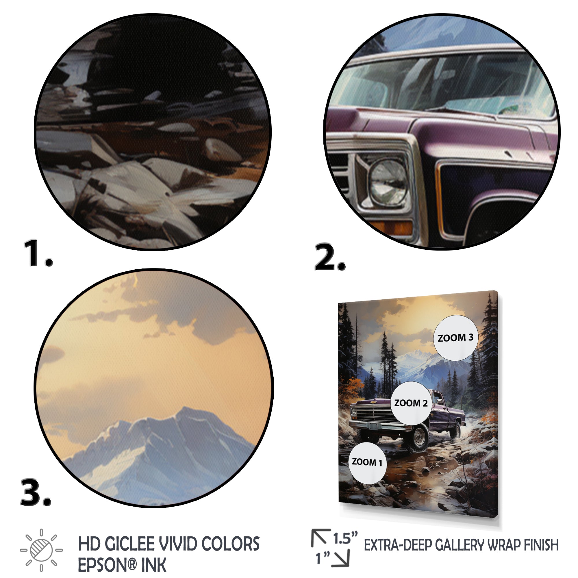 Pickup Truck Mountain Majesty - Pickup Truck Canvas Wall Art