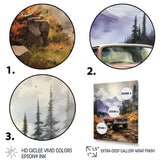 Red Pickup Truck Mountain Majesty - Pickup Truck Canvas Wall Art