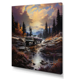 Brown Pickup Truck Mountain Majesty I - Pickup Truck Canvas Wall Art