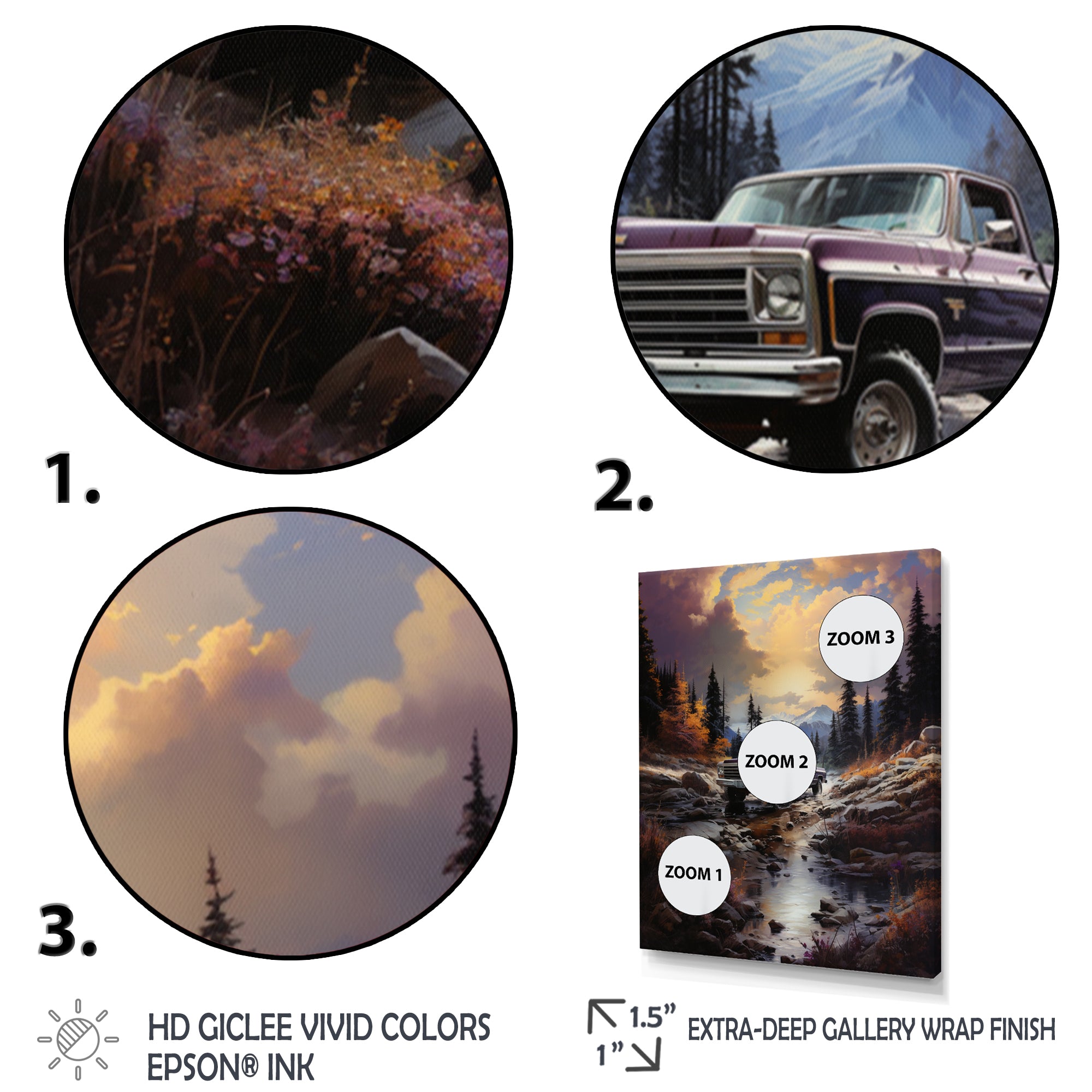 Brown Pickup Truck Mountain Majesty I - Pickup Truck Canvas Wall Art