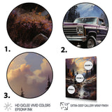 Brown Pickup Truck Mountain Majesty I - Pickup Truck Canvas Wall Art