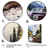 Green Pickup Truck Mountain Majesty - Pickup Truck Canvas Wall Art