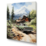 Pickup Truck Mountain Retreat - Pickup Truck Canvas Wall Art