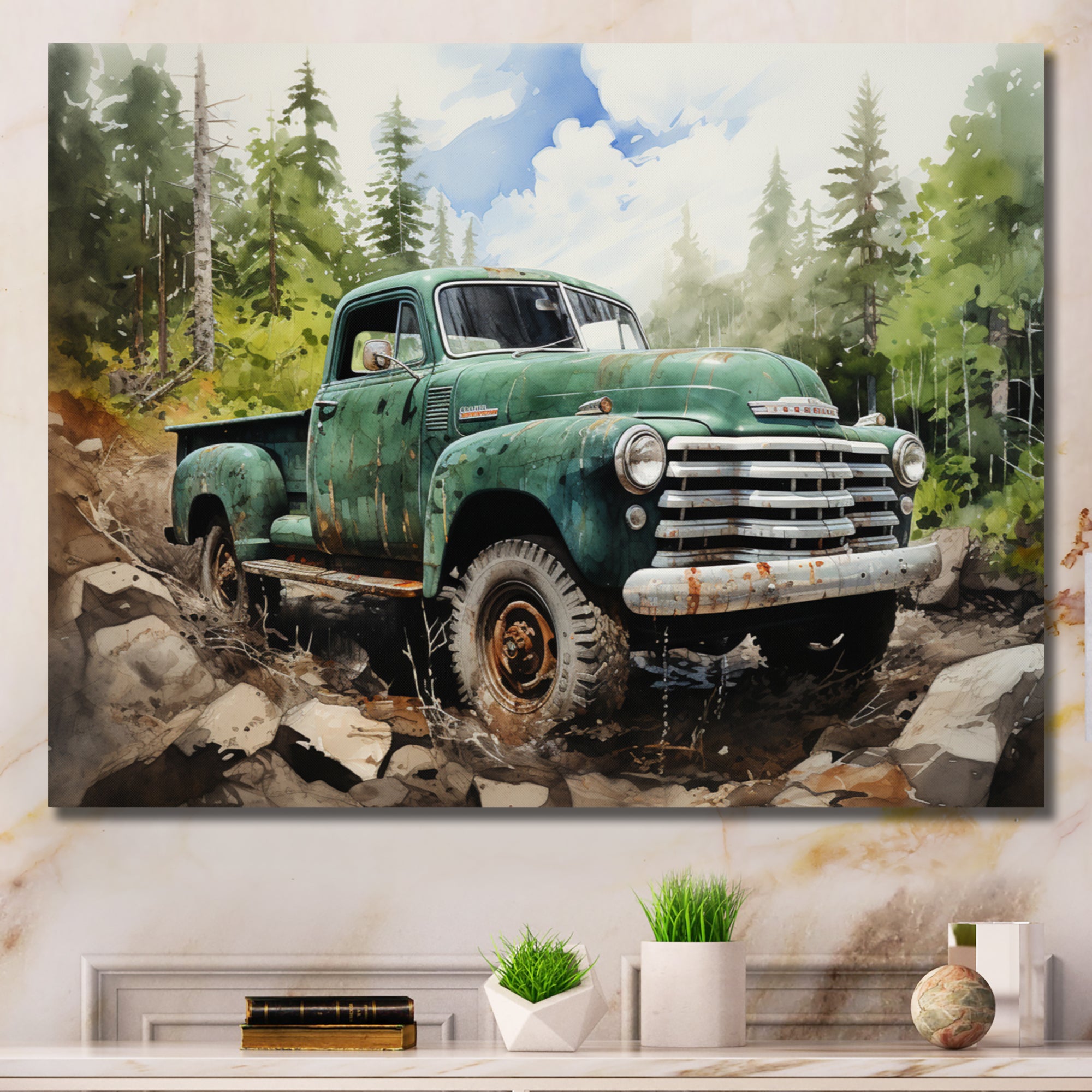 Pickup Truck Offroad Adventures I - Pickup Truck Canvas Wall Art