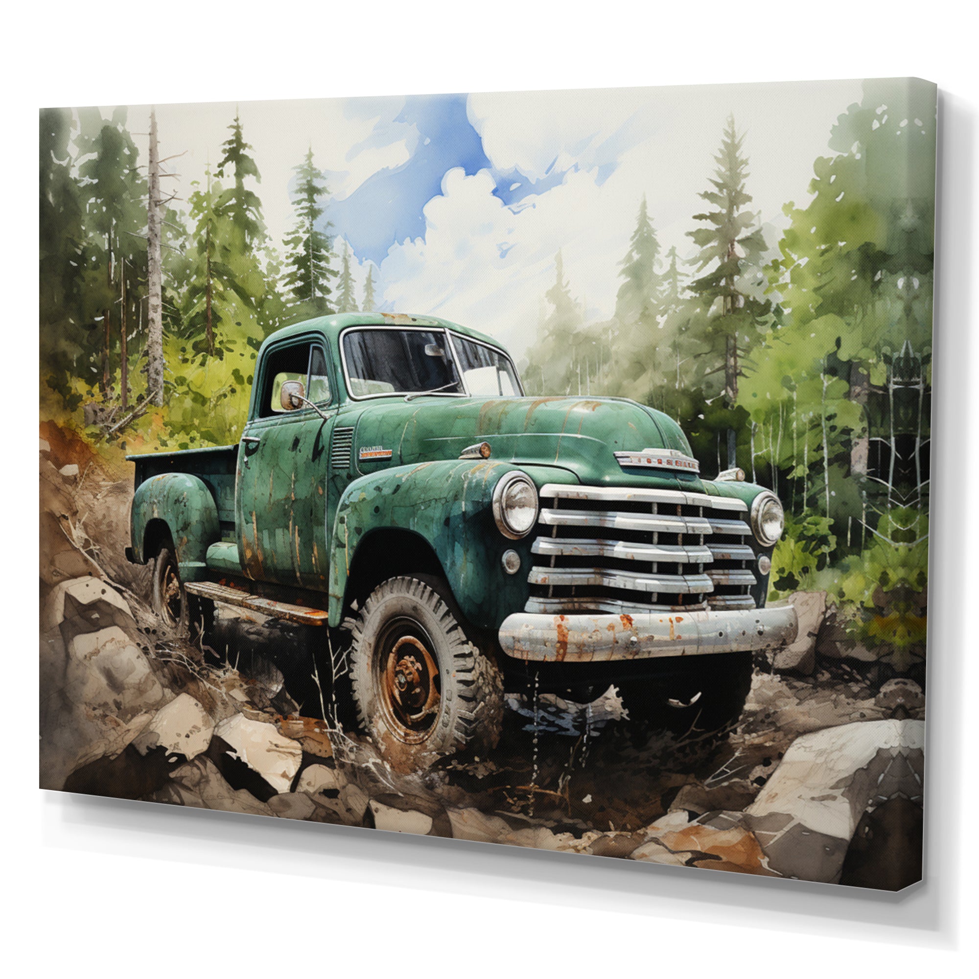 Pickup Truck Offroad Adventures I - Pickup Truck Canvas Wall Art