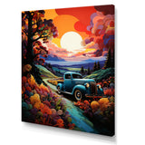 Colorful Pickup Truck Road Legends I - Pickup Truck Canvas Wall Art