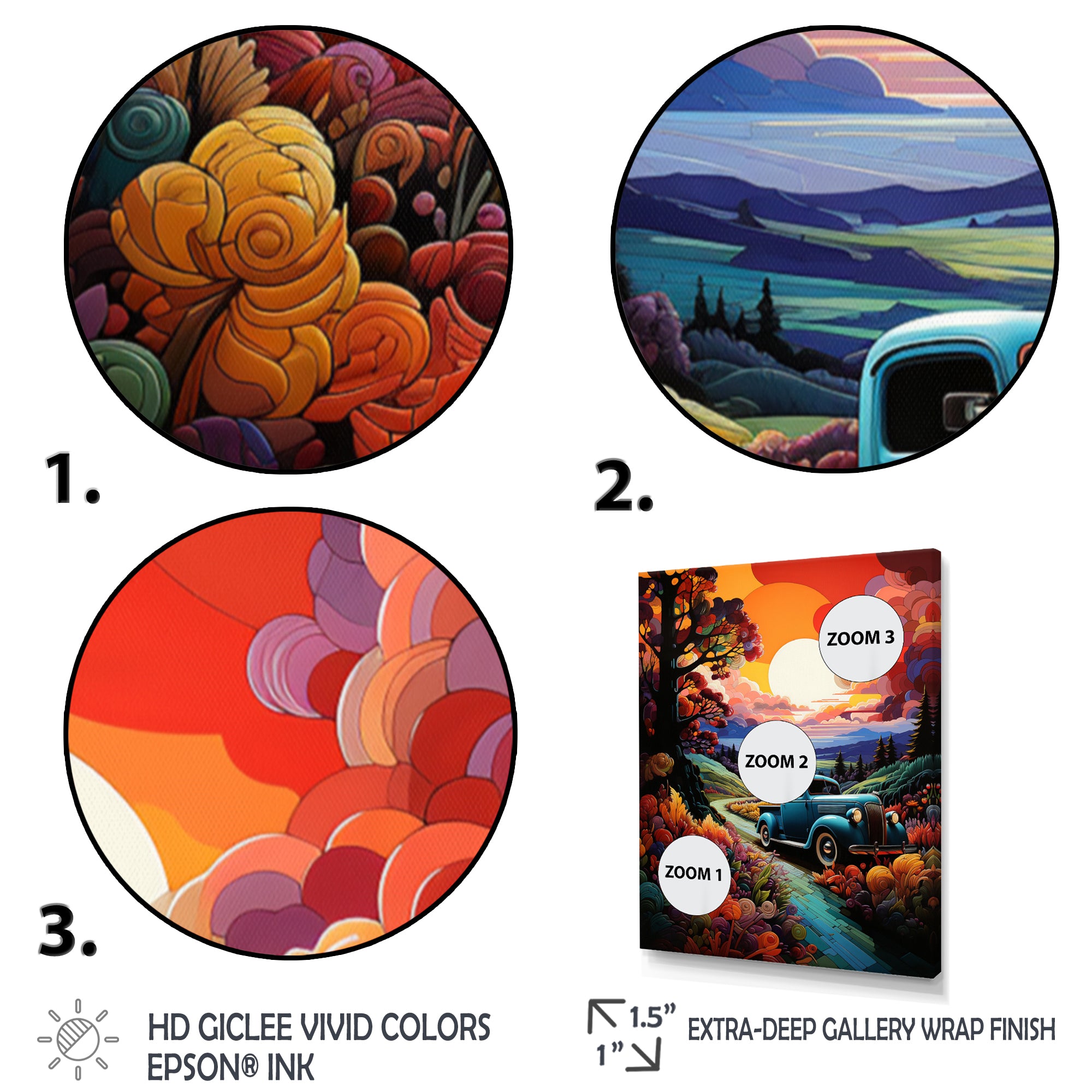 Colorful Pickup Truck Road Legends I - Pickup Truck Canvas Wall Art