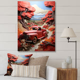 Coral Pickup Truck Road Legends I - Pickup Truck Canvas Wall Art