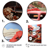 Coral Pickup Truck Road Legends I - Pickup Truck Canvas Wall Art