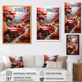 Coral Pickup Truck Road Legends I - Pickup Truck Canvas Wall Art