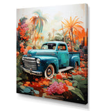 Pickup Truck Tropical Legends - Pickup Truck Canvas Wall Art