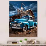Pickup Truck Roadside Nostalgia - Pickup Truck Canvas Wall Art