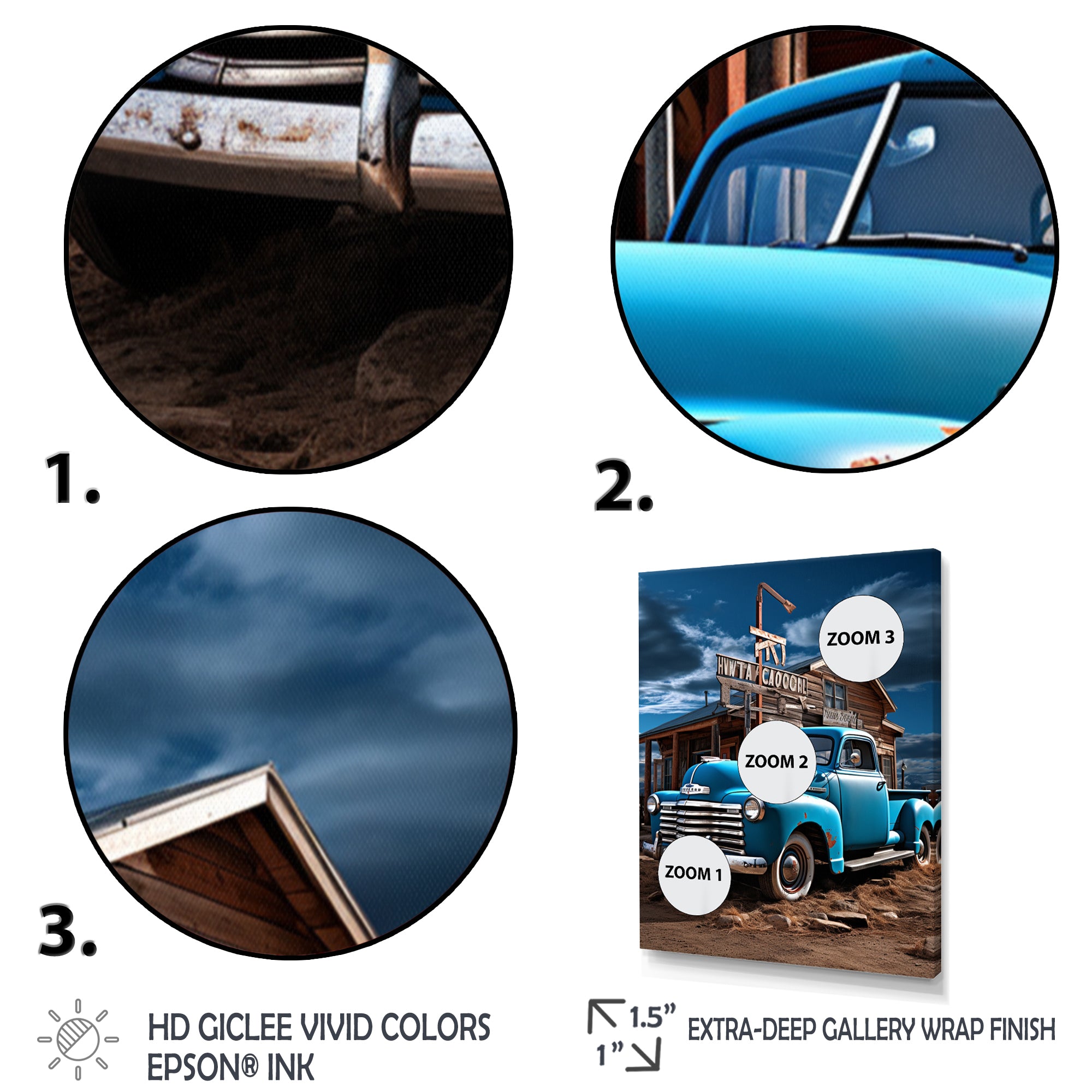 Pickup Truck Roadside Nostalgia - Pickup Truck Canvas Wall Art