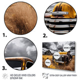 Yellow Pickup Truck Rustic Rides I - Pickup Truck Canvas Wall Art
