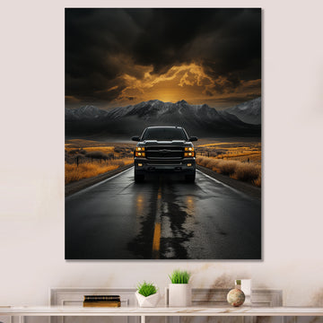 Pickup Truck The Road - Pickup Truck Canvas Wall Art