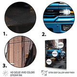 Teal Pickup Truck Urban Explorers - Pickup Truck Canvas Wall Art