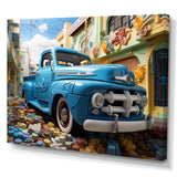 Blue Pickup Truck Urban Explorers I - Pickup Truck Canvas Wall Art