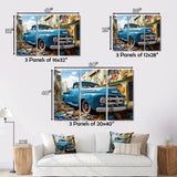 Blue Pickup Truck Urban Explorers I - Pickup Truck Canvas Wall Art